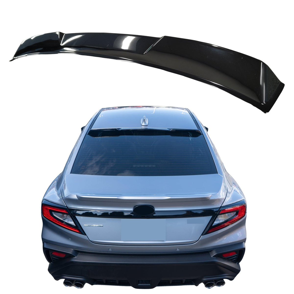 Sti Rear Window Spoiler Fit 2002-2007 Subaru WRX STI Rear Roof Window Spoiler (Unpainted Black ...