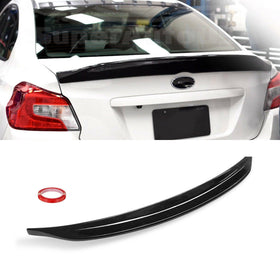 Fit 2015-2018 WRX STI Sedan High Kick Duckbill Style Rear Trunk Wing Spoiler (Gloss Black)