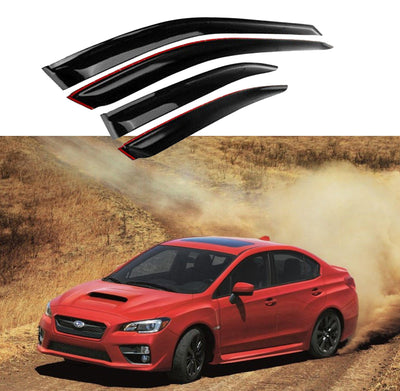 Fit 2008-2014 Subaru WRX STI Impreza Out-Channel Vent Window Visors Rain Sun Wind Guards Shade Deflectors