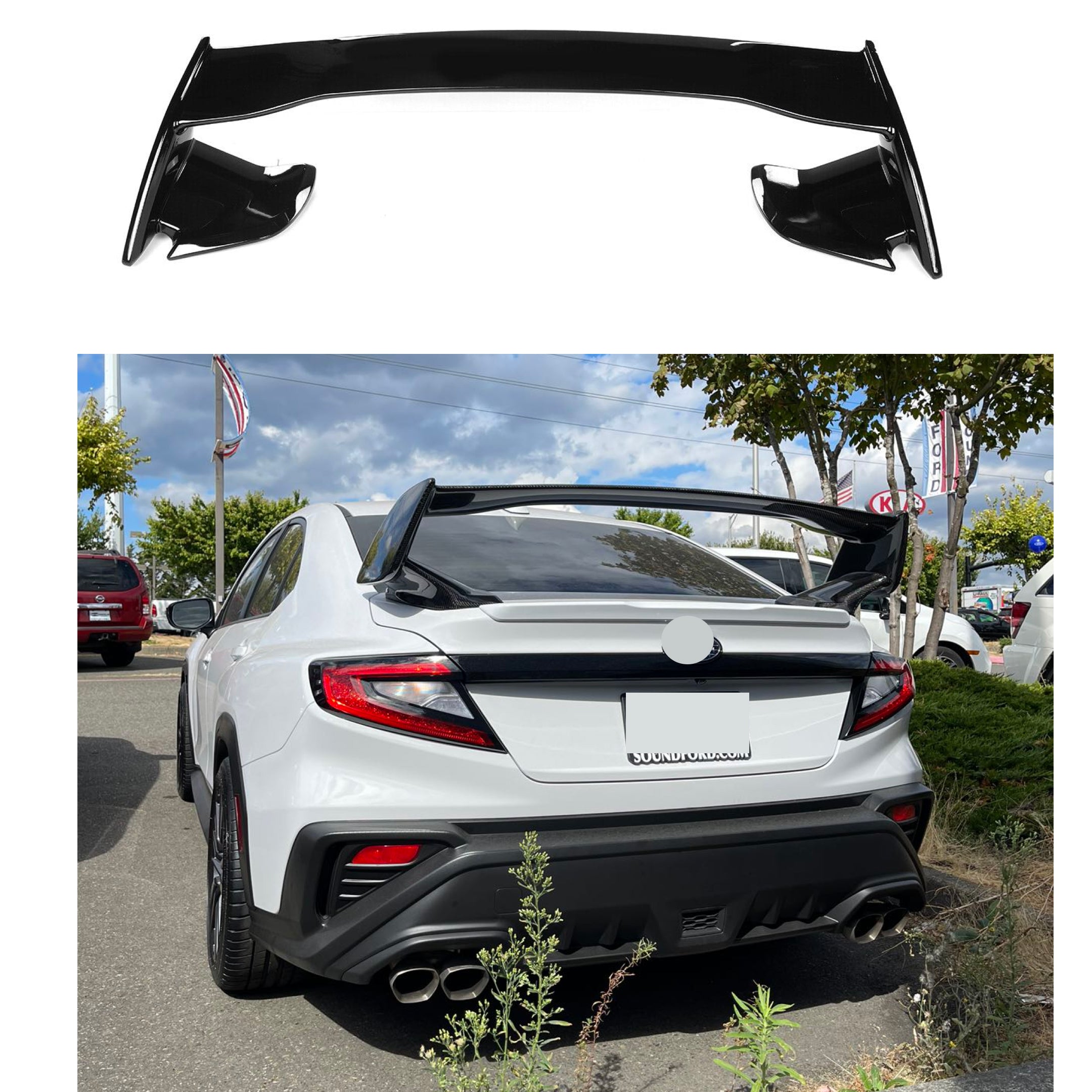 For 2022-2024 Subaru WRX JDM OE Style Black Rear Trunk Spoiler Wing