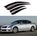Compatible con INFINITI G25 G35 G37 Q40 2007-2015, viseras para ventanas con ventilación de canal exterior, protectores contra la lluvia, el sol y el viento, deflectores de sombra -1
