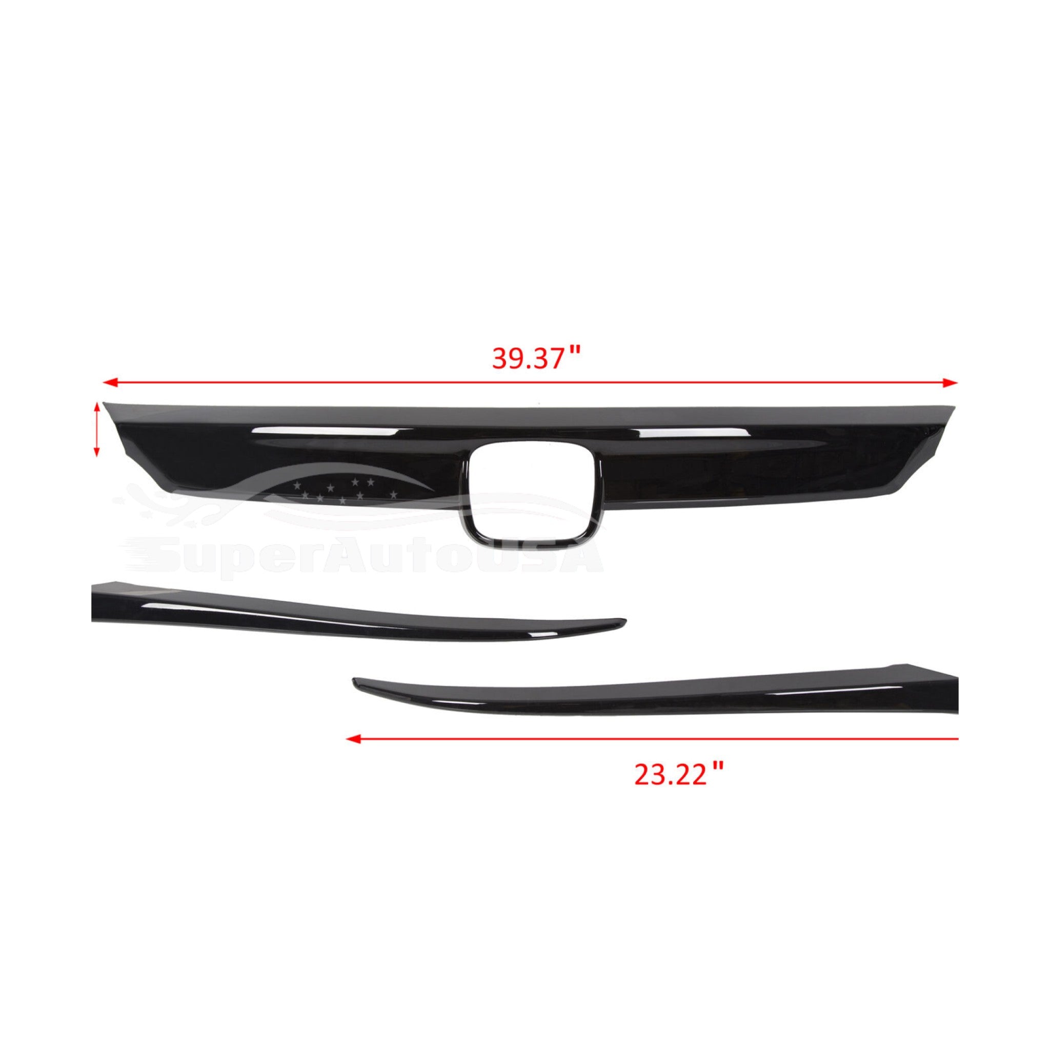 Fit 2018-2020 Honda Accord ABS Glossy Black Lip Front Grille Cover Molding Trim-3