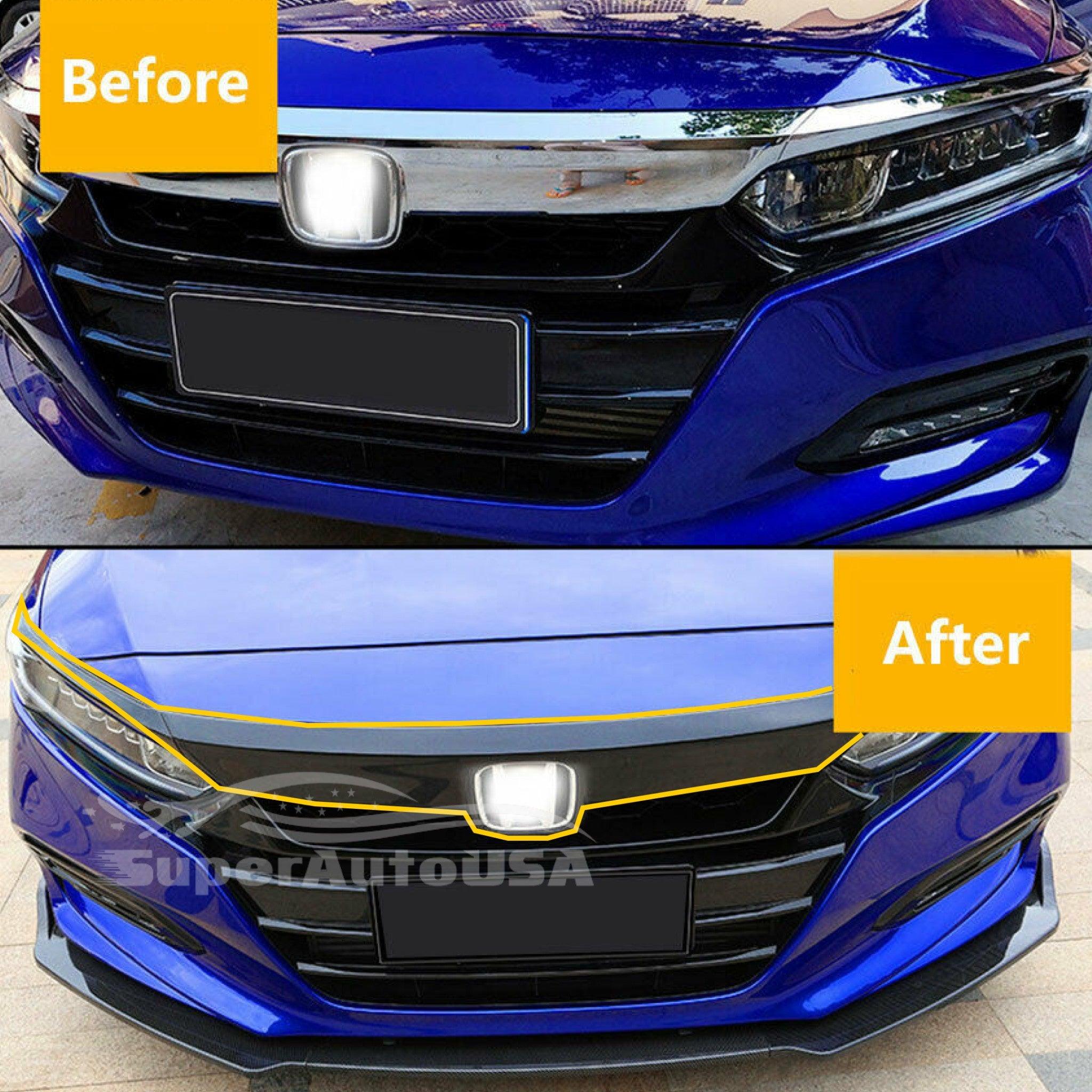 Evan-Fischer Front Grille Trim For Honda Accord Sedan 2018-2020 - Textured Black Direct Replacement