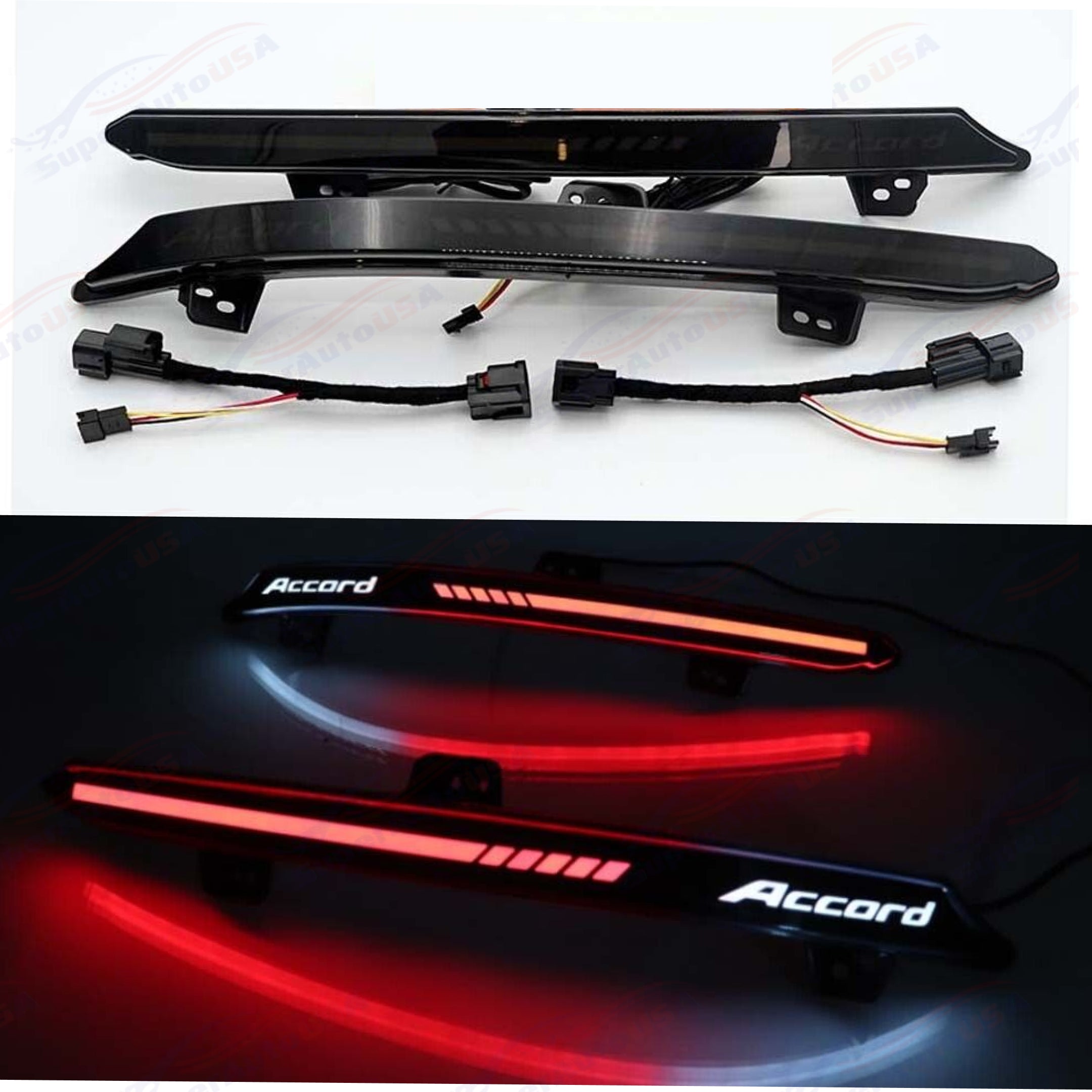For 2018-2022 Honda Accord Rear Bumper Reflector LED Lights-7