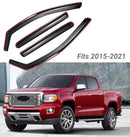 Fit 2015-2021 GMC Canyon In-Channel Vent Window Visors Rain Sun Wind Guards Shade Deflectors-2