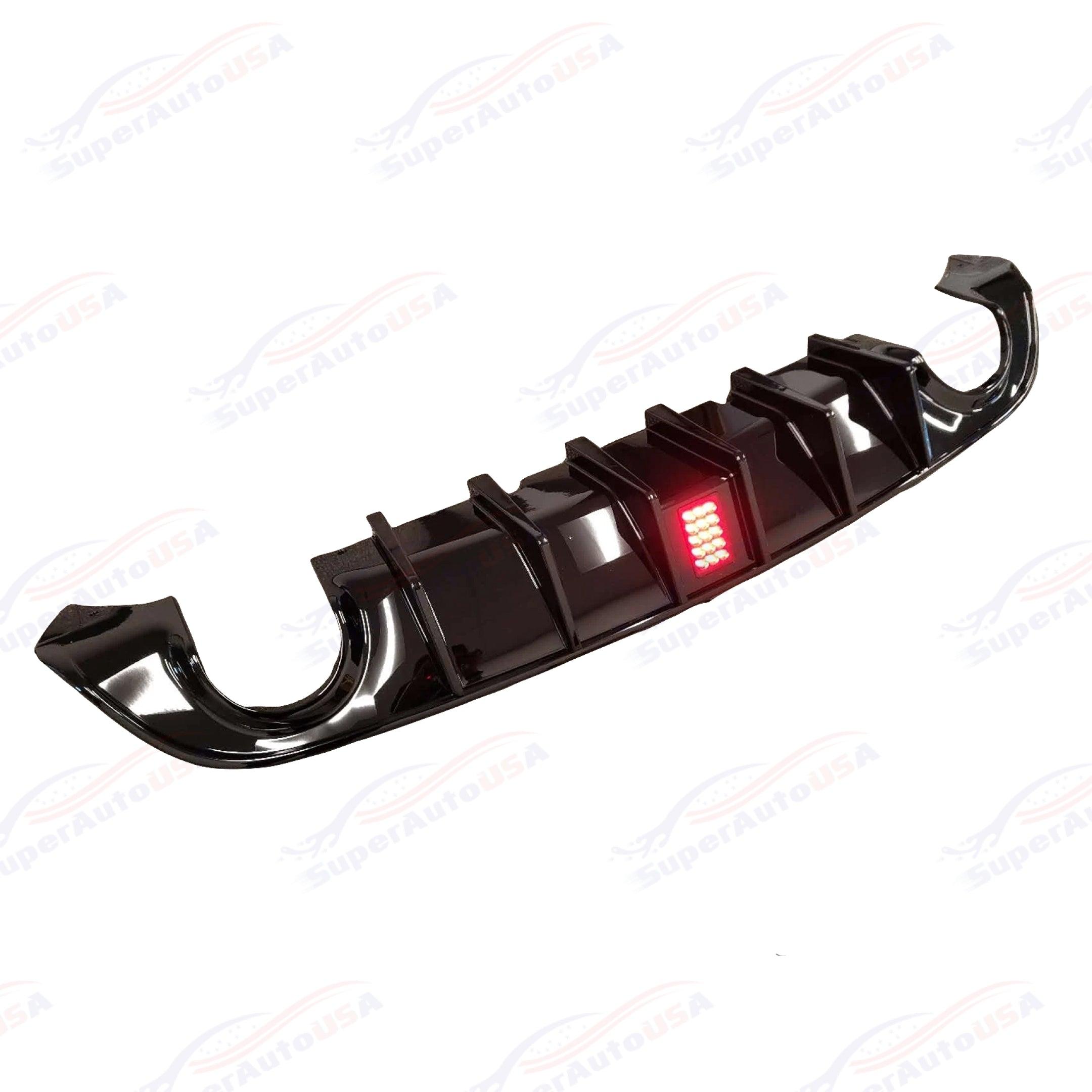 For 2015-23 Dodge Charger SRT Gloss Black Rear Diffuser w/Brake Light ...