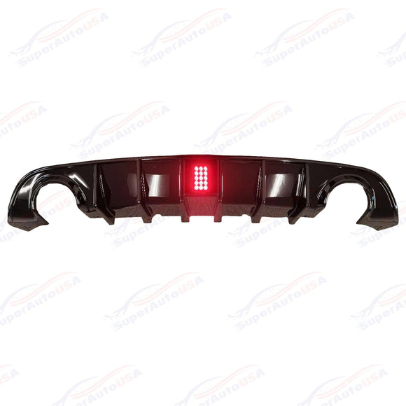 For 2015-23 Dodge Charger SRT Gloss Black Rear Diffuser w/LED Brake Light