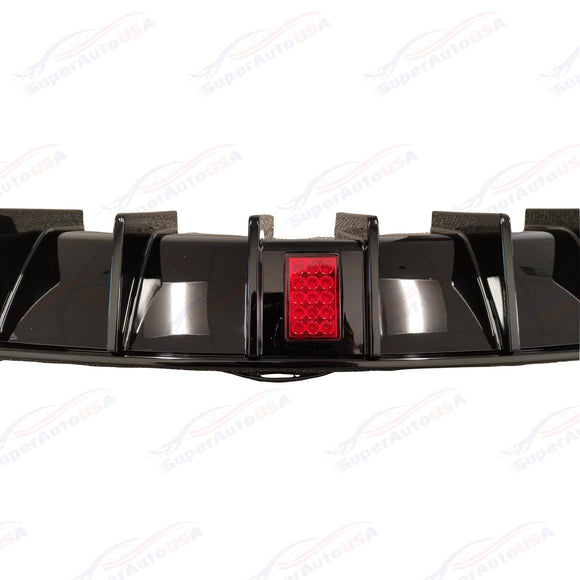For 2015-23 Dodge Charger SRT Gloss Black Rear Diffuser w/LED Brake Light
