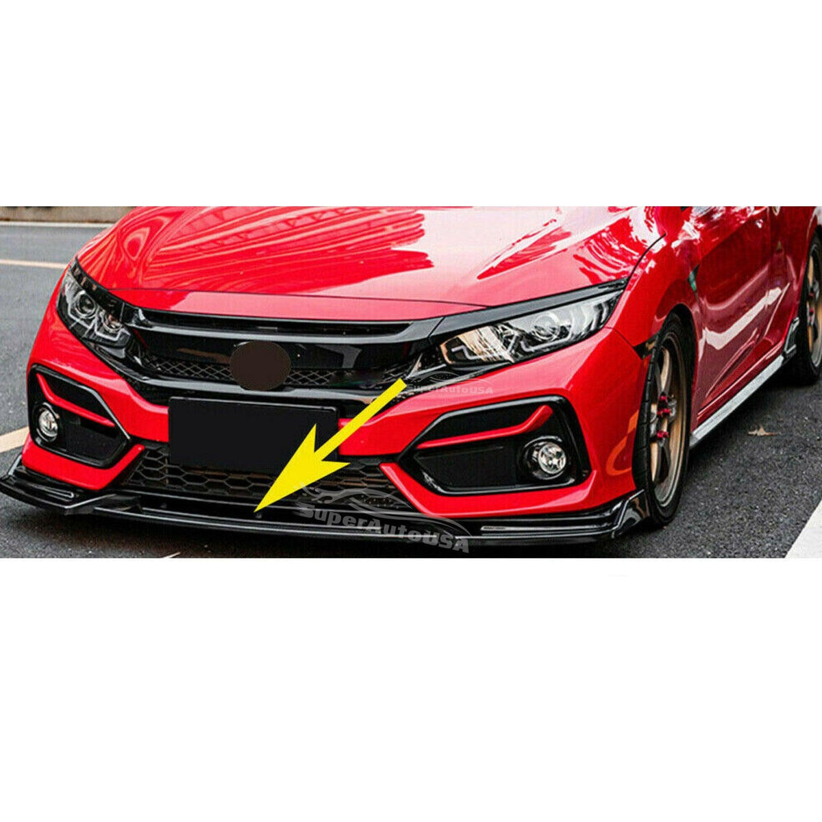 FOR 22-24 HONDA CIVIC SI & HATCHBACK TYPE-R STYLE GLOSS BLACK FRONT FOR 22-24 HONDA CIVIC SI & HATCHBACK TYPE-R STYLE GLOSS BLACK FRONT