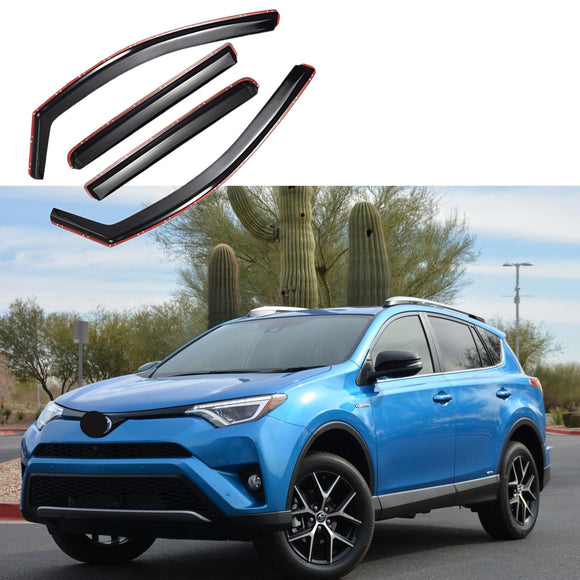 Se adapta a Toyota RAV4 2014-2018, viseras para ventanas con ventilación en canal, protectores contra la lluvia, el sol y el viento, deflectores de sombra 