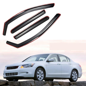 Fit 2008-2012 Honda Accord In-Channel Vent Window Visors Rain Sun Wind Guards Shade Deflectors