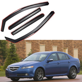 Fit 2004-2008 Acura TL In-Channel Vent Window Visors Rain Sun Wind Guards Shade Deflectors