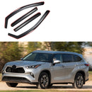 Fit 2020-2024 Toyota Highlander In-Channel Vent Window Visors Rain Sun Wind Guards Shade Deflectors-1