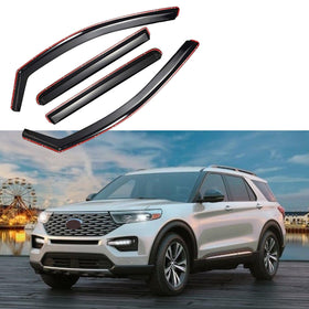 Fit 2020-2024 Ford Explorer In-Channel Vent Window Visors Rain Guard Deflectors