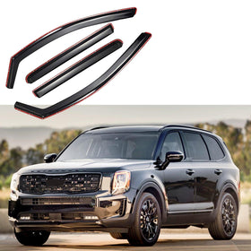 For Kia Telluride 2020-24 In-Channel Vent Window Visors Rain Sun Wind Guards Shade Deflectors