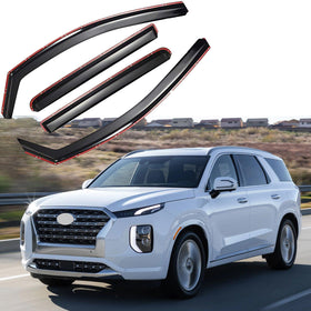 For Hyundai Palisade 2019-2025 In-Channel Vent Window Visors Rain Sun Wind Guards Shade Deflectors