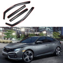 Fit 2017-2021 Honda Civic Hatchback In-Channel Vent Window Visors Rain Sun Wind Guards Shade Deflectors-1