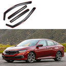 Fit 2016-2021 Honda Civic Sedan In-Channel Vent Window Visors Rain Sun Wind Guards Shade Deflectors-1