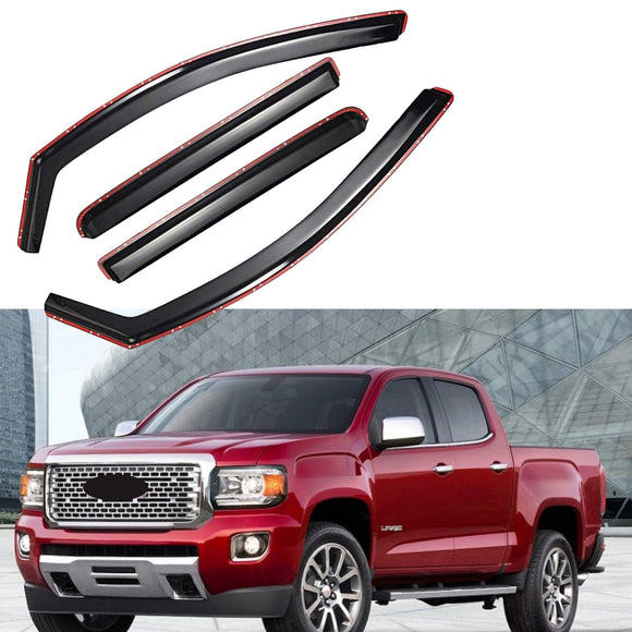 Fit 2015-2021 GMC Canyon In-Channel Vent Window Visors Rain Sun Wind Guards Shade Deflectors