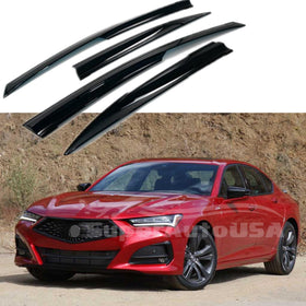 Fit 2015-2020 Acura TLX 3D Mugen Style Vent Window Visors Rain Sun Wind Guards Shade Deflectors