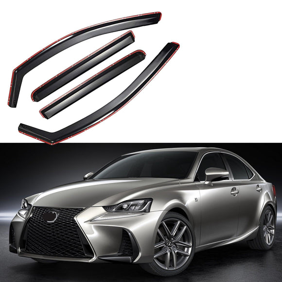Fit 2014-2020 Lexus IS250 IS200T IS300 In-Channel Vent Window Visors Rain Sun Wind Guards Shade Deflectors