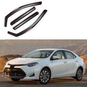 Fit 2014-2019 Toyota Corolla In-Channel Vent Window Visors Rain Sun Wind Guards Shade Deflectors