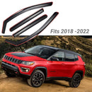 Fit 2018-2024 Jeep Compass In-Channel Vent Window Visors Rain Sun Wind Guards Shade Deflectors-2