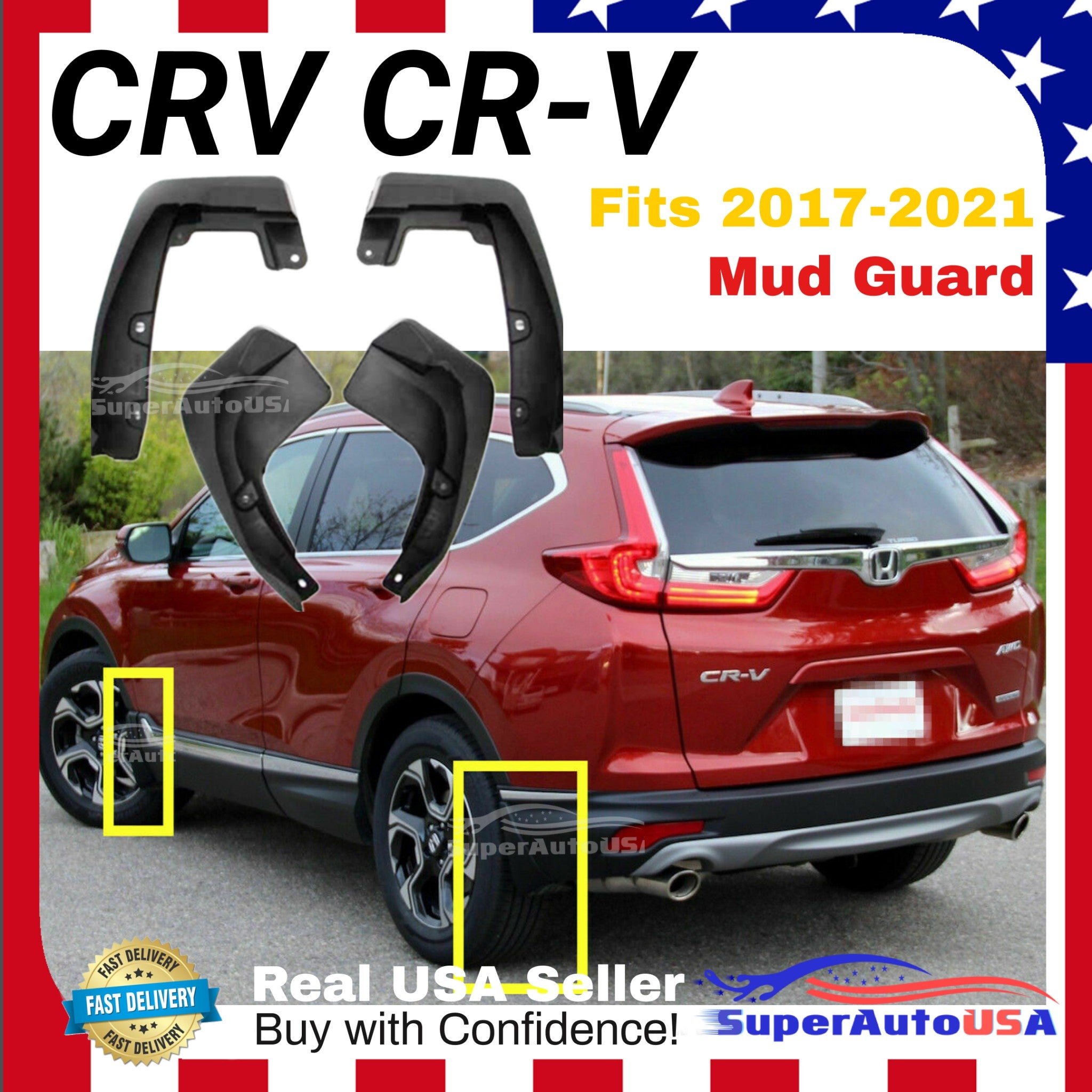 Fit 2017-2021 Honda CRV CR-V OE Style Mud Flaps Splash Guard Fender Mudguard Set