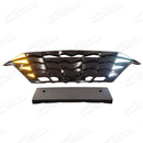 For 2021-2023 Elantra DRL LED Turn Signal Lights Gloss Black Front Grille-6