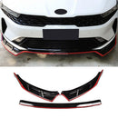 For K5 2021 2022 2023 Performance Style Front Bumper Lip Spoiler (Gloss Black with Red Trim)-5