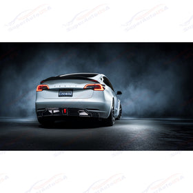 Fit For 2017-2023 Tesla Model 3 Performance LED Light Rear Diffuser