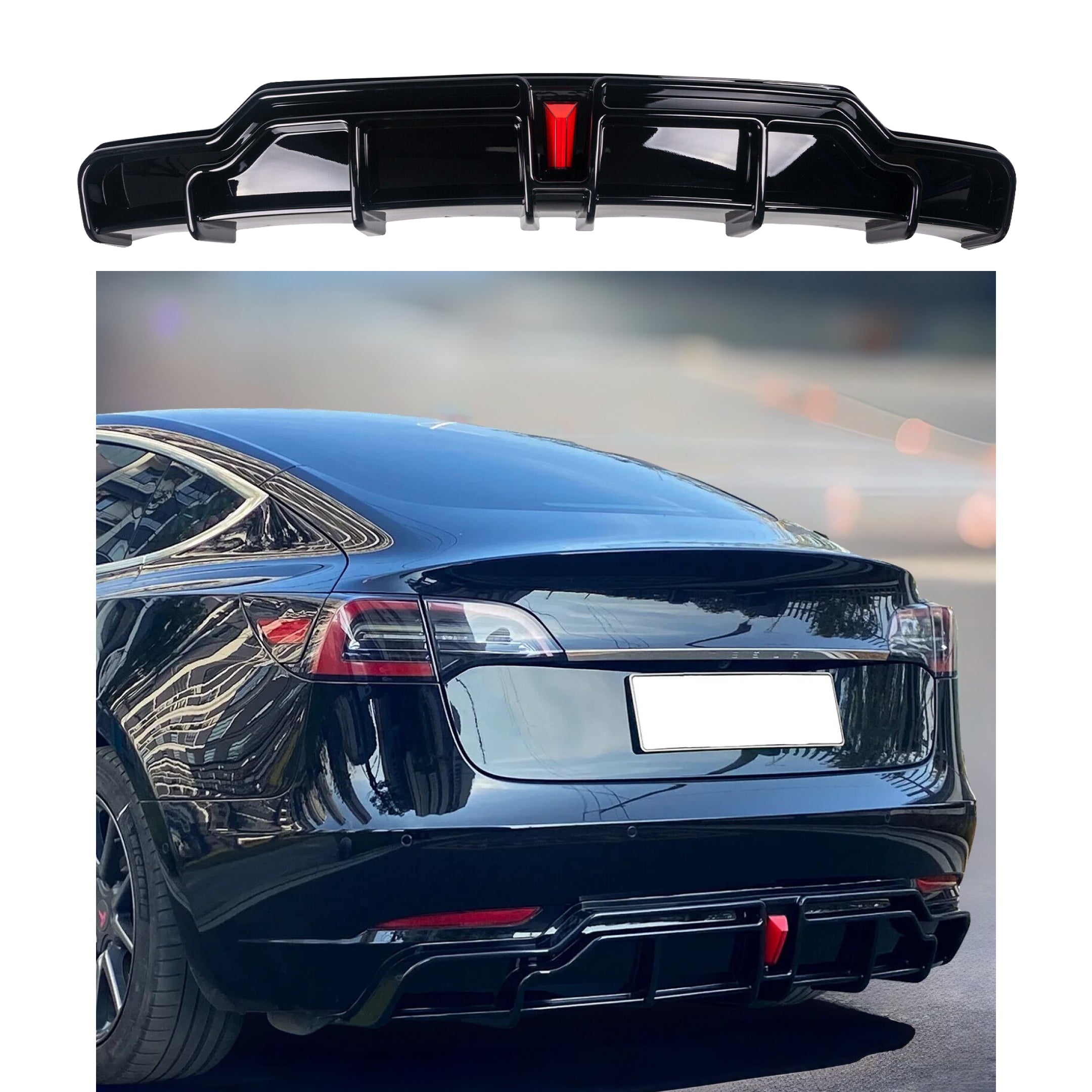 Rear Diffuser - LED Light | Fits Tesla Model 3 Performance (17-24)