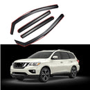 Fit 2013-2021 Nissan Pathfinder In-Channel Vent Window Visors Rain Sun Wind Guards Shade Deflectors-1