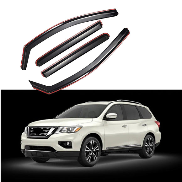 Fit 2013-2021 Nissan Pathfinder In-Channel Vent Window Visors Rain Sun Wind Guards Shade Deflectors