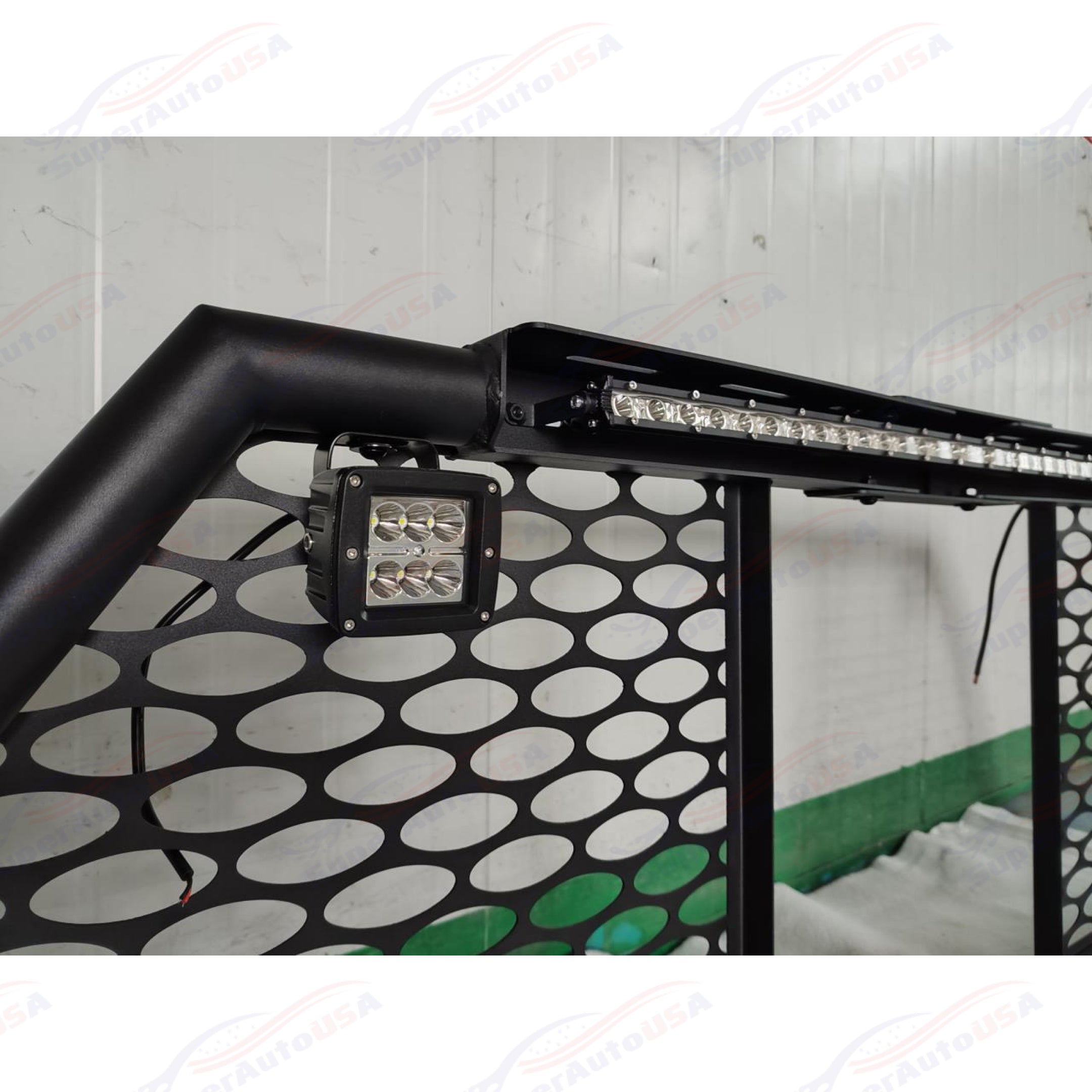 For Toyota Tundra Truck Roll Bars w/ LED Lighting Kit Adjustable Headache Rack-5