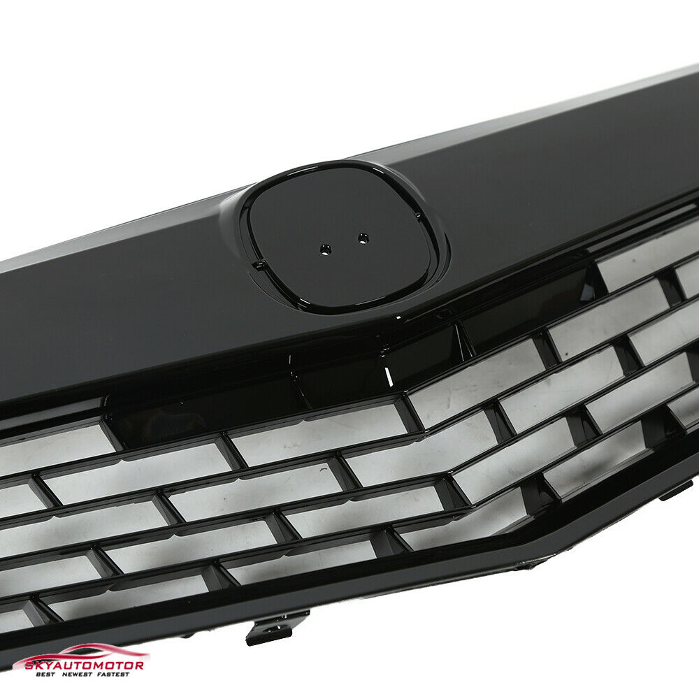 For 2011-2014 Acura TSX Front Bumper Upper Grille Assembly (Gloss Black or Painted Matte Black)-5
