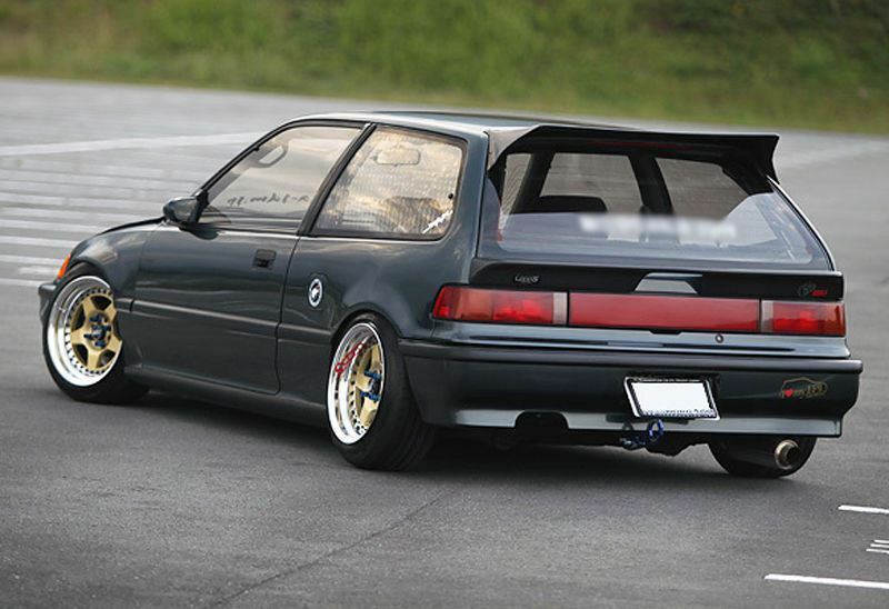 For 1988-1991 Honda Civic EF9 J's Style Rear Roof Wing Spoiler - Brake Light Deleted-2