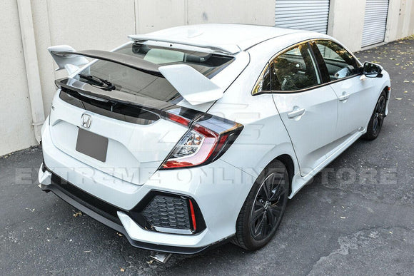 Fit 2016-2021 Honda Civic Hatchback Type-R Style Primer Black Rear Lid Wing Spoiler (Primer Black)