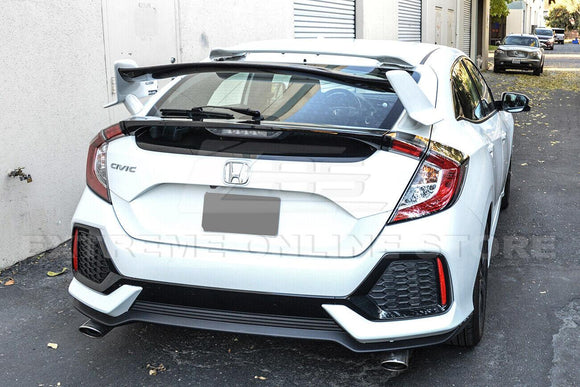 Fit 2016-2021 Honda Civic Hatchback Type-R Style Primer Black Rear Lid Wing Spoiler (Primer Black)