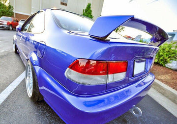 Compatible con Honda Civic Coupe 1996-2000, estilo MUGEN, alerón trasero para tapa de maletero, color negro imprimación (negro imprimación) 