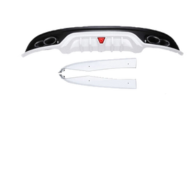 Ajuste 2016-2018 Hyundai Elantra parachoques trasero difusor de labios cuerpo LED (negro brillante)