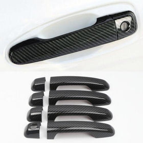 Fit 2010-2021 Toyota 4Runner Door Handle Covers Trim ABS Carbon Fiber (Carbon Fiber Print)