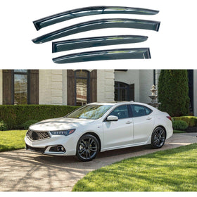 Fit 15-20 Acura TLX Carbon Print Trim Window Visors Rain Guards