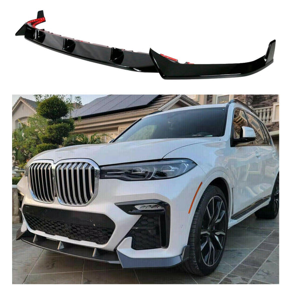 For 2019-2022 BMW X7 Gloss Black Competition Performance Style Front Bumper Lip