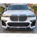 For 2019-2022 BMW X7 Gloss Black Competition Performance Style Front Bumper Lip-3