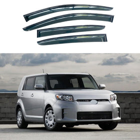 Se adapta a Scion xB 2008-15 Viseras para ventanas con estampado de fibra de carbono Protector contra la lluvia Deflector de ventilación