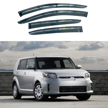 Se adapta a Scion xB 2008-15 Viseras para ventanas con estampado de fibra de carbono Protector contra la lluvia Deflector de ventilación